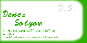 denes solyom business card